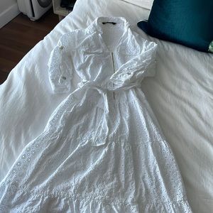 Zara white midi dress with wrap
